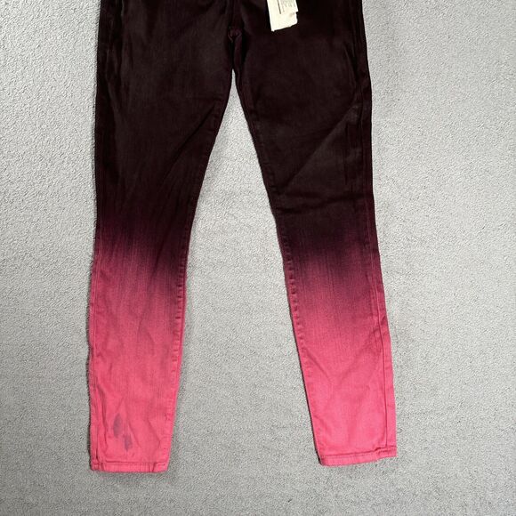 NWT AO L.A High Rise Ankle Skinny Jeans Alice + Olivia Wine/Bubblegum Size 26 - Picture 3 of 15